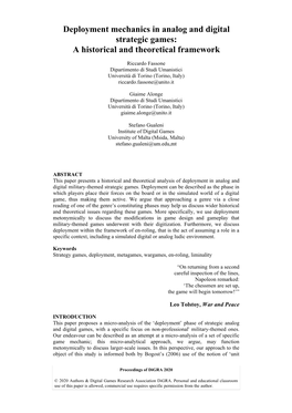 Deployment Mechanics in Analogue and Digital