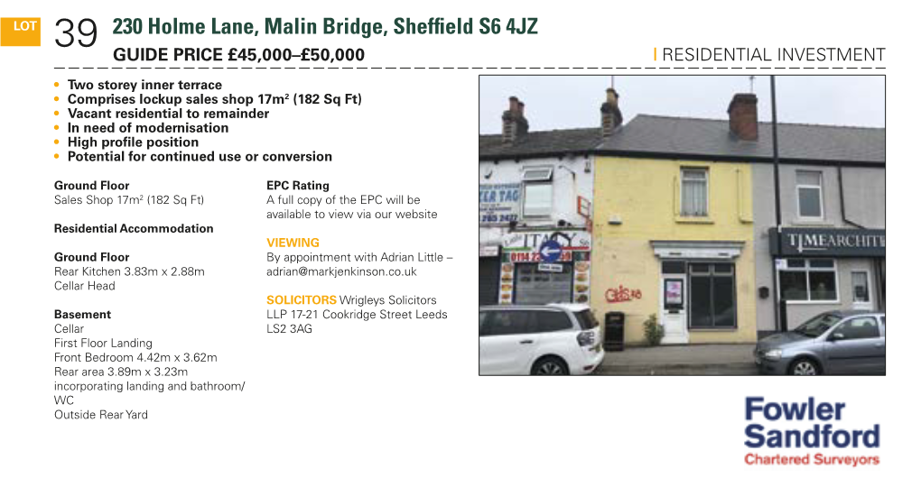 39 230 Holme Lane, Malin Bridge, Sheffield S6