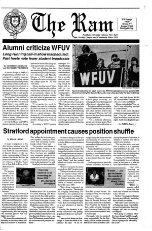 Alumni Criticize WFUV Stratford Appointment Causes Position Sliuffle