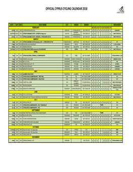 2018 CCF Provisional Cycling Calendar.Xlsx