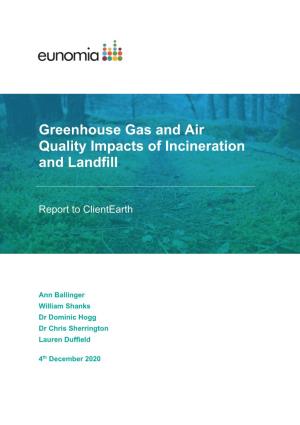 Greenhouse Gas and Air Quality Impacts of Incineration and Landfill