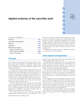 Applied Anatomy of the Sacroiliac Joint