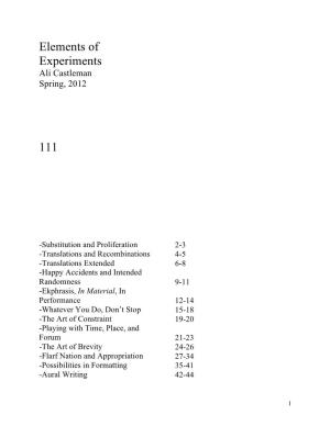 Elements of Experiments