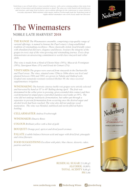 The Winemasters NOBLE LATE HARVEST 2018