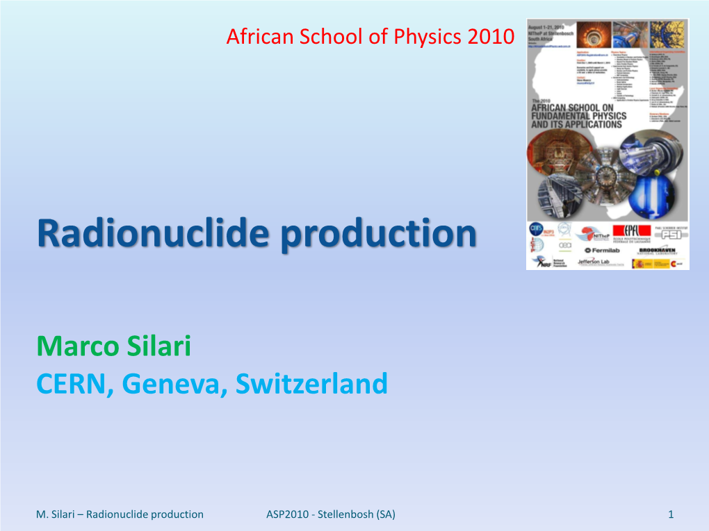 Radionuclide Production