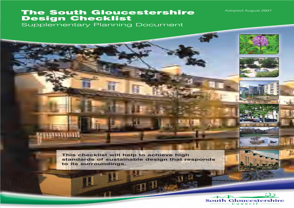 The South Gloucestershire Design Checklist Key Questions