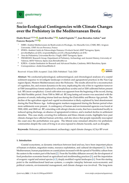 Socio-Ecological Contingencies with Climate Changes Over the Prehistory in the Mediterranean Iberia