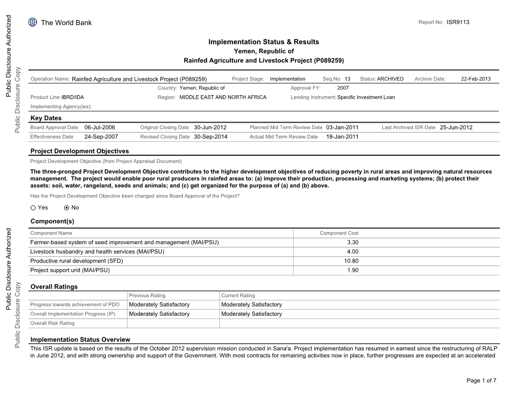 World Bank Document