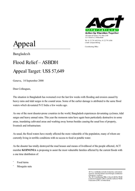 Appeal Bangladesh Flood Relief