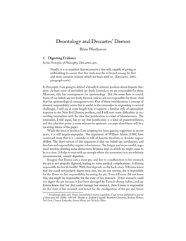 Deontology and Descartes' Demon