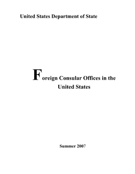 Foreign Consular Offices in the United States