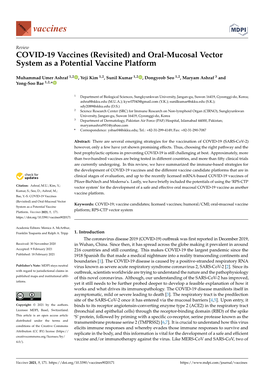 COVID-19 Vaccines (Revisited) and Oral-Mucosal Vector System As a Potential Vaccine Platform