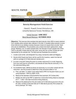 Using Mathematics in Forestry: an Environmental Education Activity 55 Silviculture Certification: Tips, Tools, and Trip-Ups