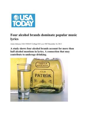 Four Alcohol Brands Dominate Popular Music Lyrics