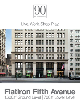 Flatiron Fifth Avenue 1,600Sf Ground Level | 700Sf Lower Level Flatiron Fifth Avenue Tremendous Brand Exposure