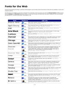 Fonts for the Web
