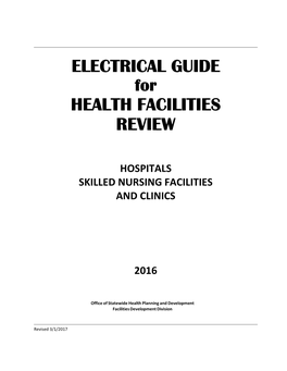 ELECTRICAL GUIDE for HEALTH FACILITIES REVIEW