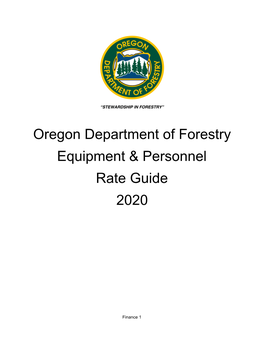 Oregon Department of Forestry Equipment & Personnel Rate Guide