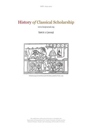 HCS — History of Classical Scholarship