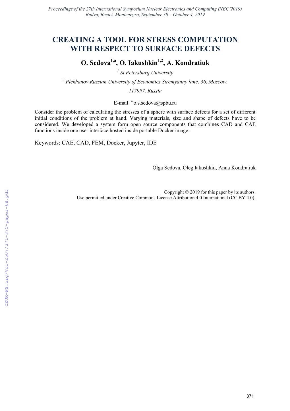 Creating a Tool for Stress Computation with Respect to Surface Defects O