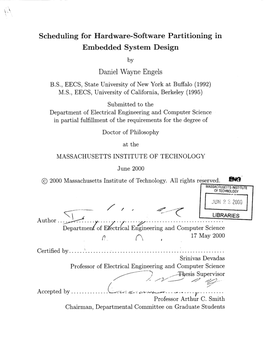 Scheduling for Hardware-Software Partitioning In