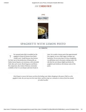 Spaghetti with Lemon Pesto T