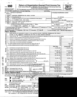 2011 Department of the Treasury (E#1 Tqfl Intern Al Revenue Service ► the Organization May Have to Use a Copy of This Return to Satisfy State Reporting Requirements