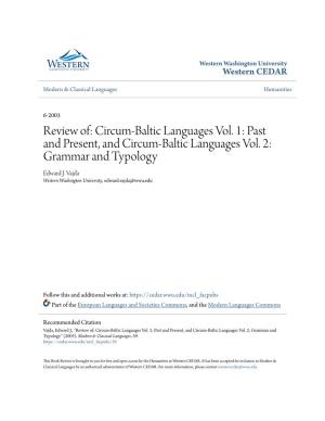 Circum-Baltic Languages Vol. 1: Past and Present, and Circum-Baltic Languages Vol