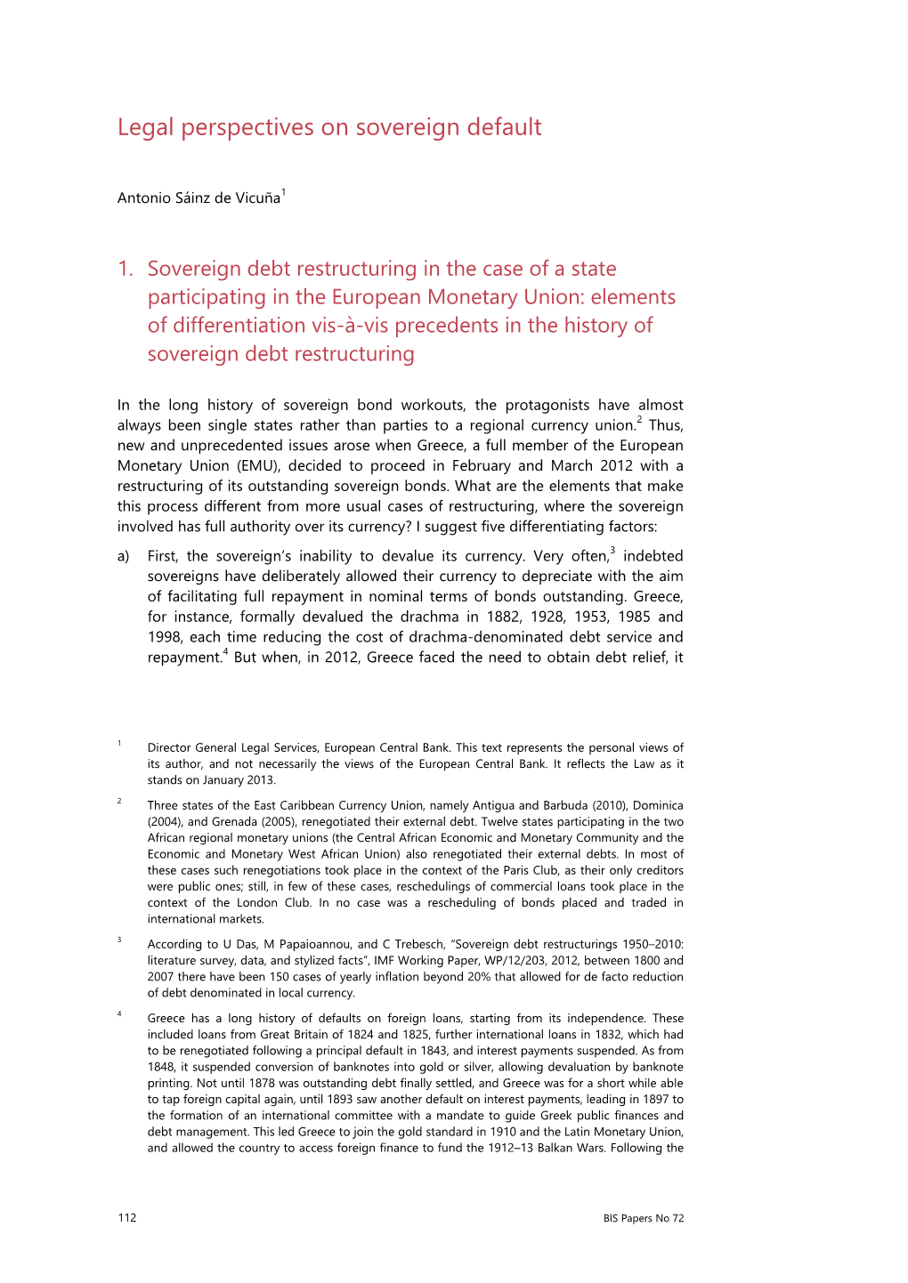 Legal Perspectives on Sovereign Default