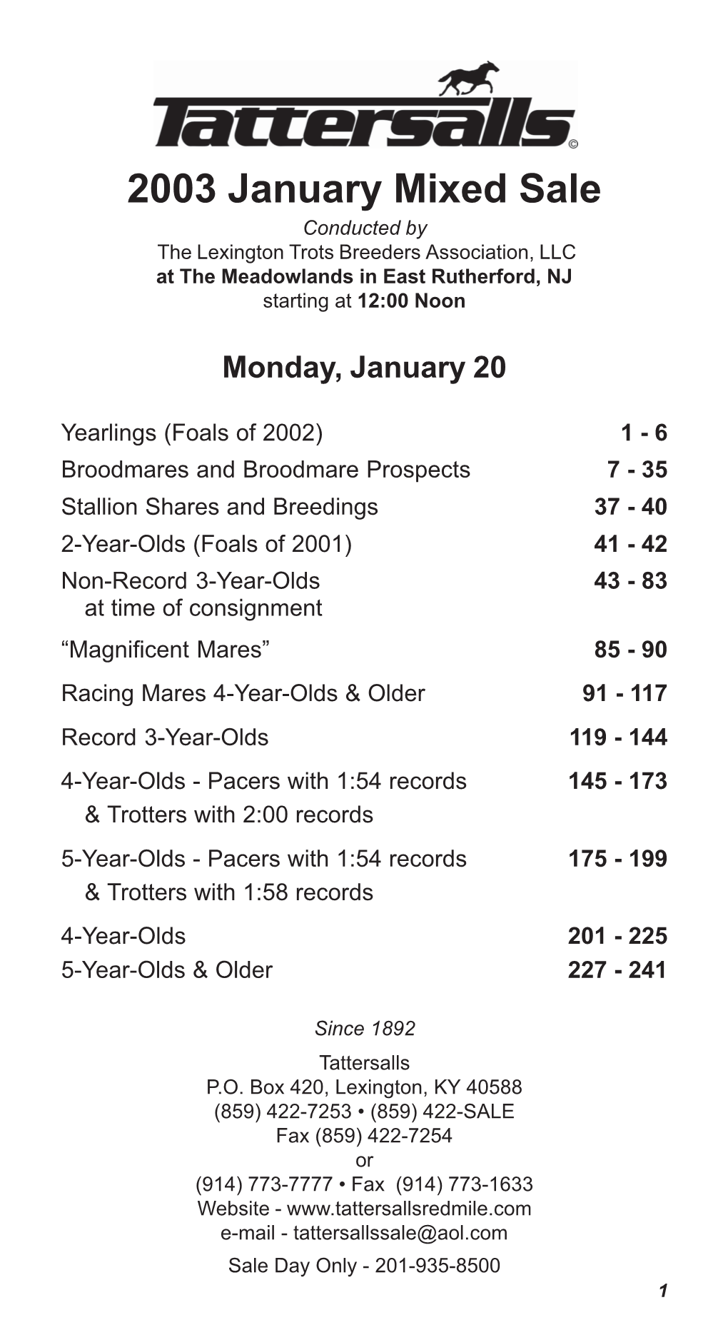 2003 Tattersalls Jan Mixed Front Matter 1-32.Pmd