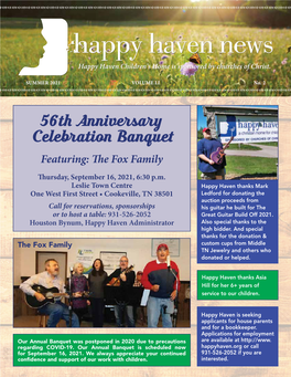 56Th Anniversary Celebration Banquet Featuring: the Fox Family