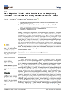 Price Signal of Tilled Land in Rural China: an Empirically Oriented Transaction Costs Study Based on Contract Theory