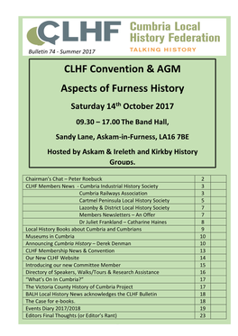 CLHF Convention & AGM Aspects of Furness History