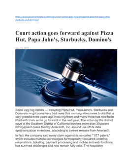 Court Action Goes Forward Against Pizza Hut, Papa John's, Starbucks, Domino's