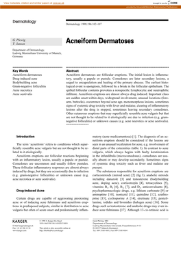 Acneiform Dermatoses