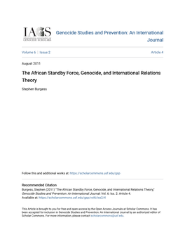 The African Standby Force, Genocide, and International Relations Theory
