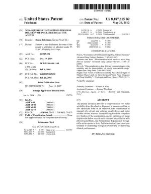 (12) United States Patent (10) Patent No.: US 8,187,615 B2 Friedman (45) Date of Patent: May 29, 2012