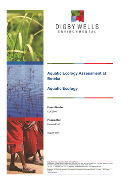 Aquatic Ecology Assessment at Boteka Aquatic Ecology