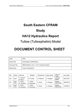 Document Control Sheet