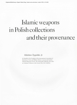 Islamic Weapons Polish Collections and Their Provenance