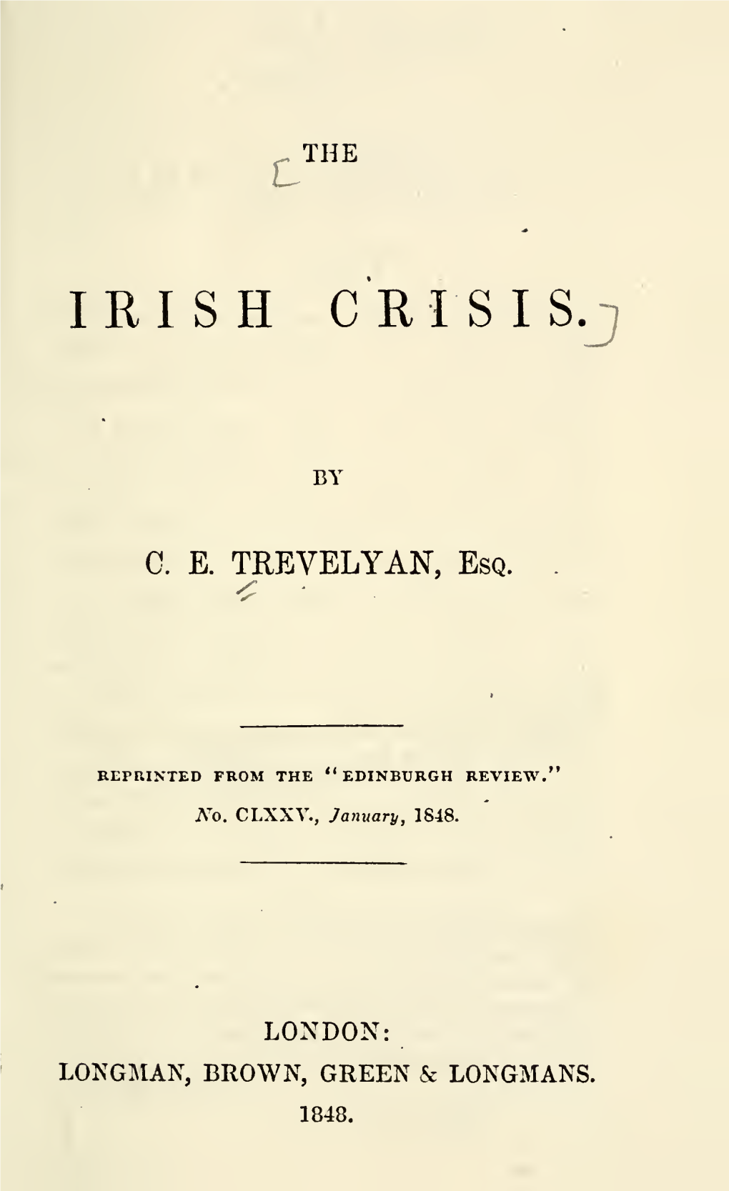 The Irish Crisis