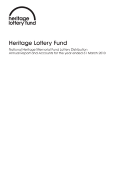Heritage Lottery Fund National Heritage Memorial Fund Lottery