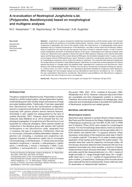 A Re-Evaluation of Neotropical Junghuhnia S.Lat. (Polyporales, Basidiomycota) Based on Morphological and Multigene Analyses