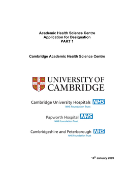 Academic Health Science Centre Application for Designation PART 1