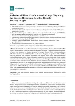 Variation of River Islands Around a Large City Along the Yangtze River from Satellite Remote Sensing Images