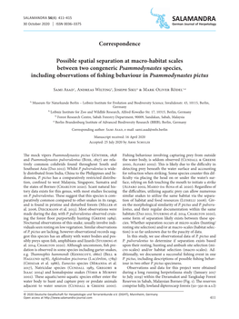 Possible Spatial Separation at Macro-Habitat Scales Between Two