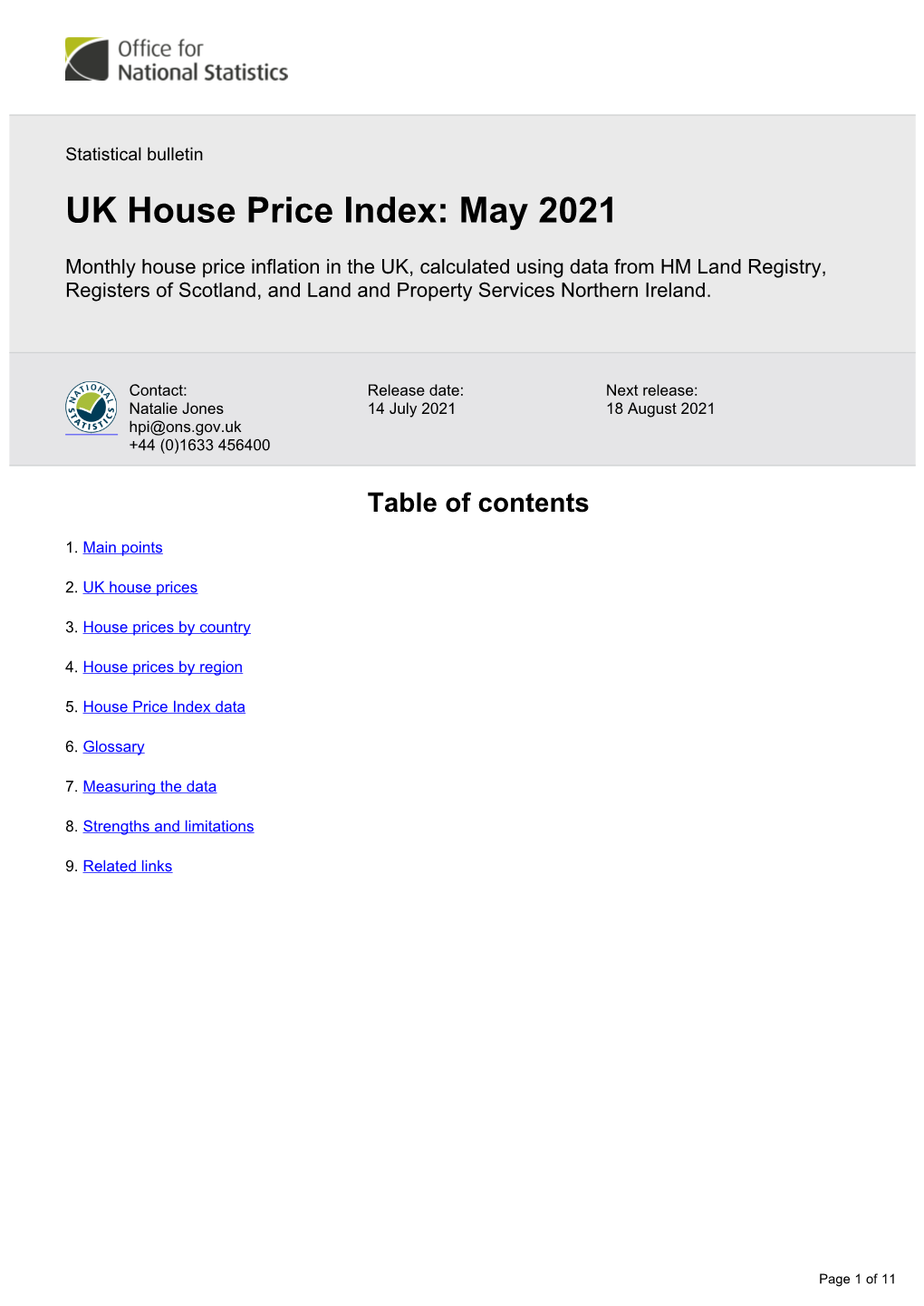UK House Price Index: May 2021