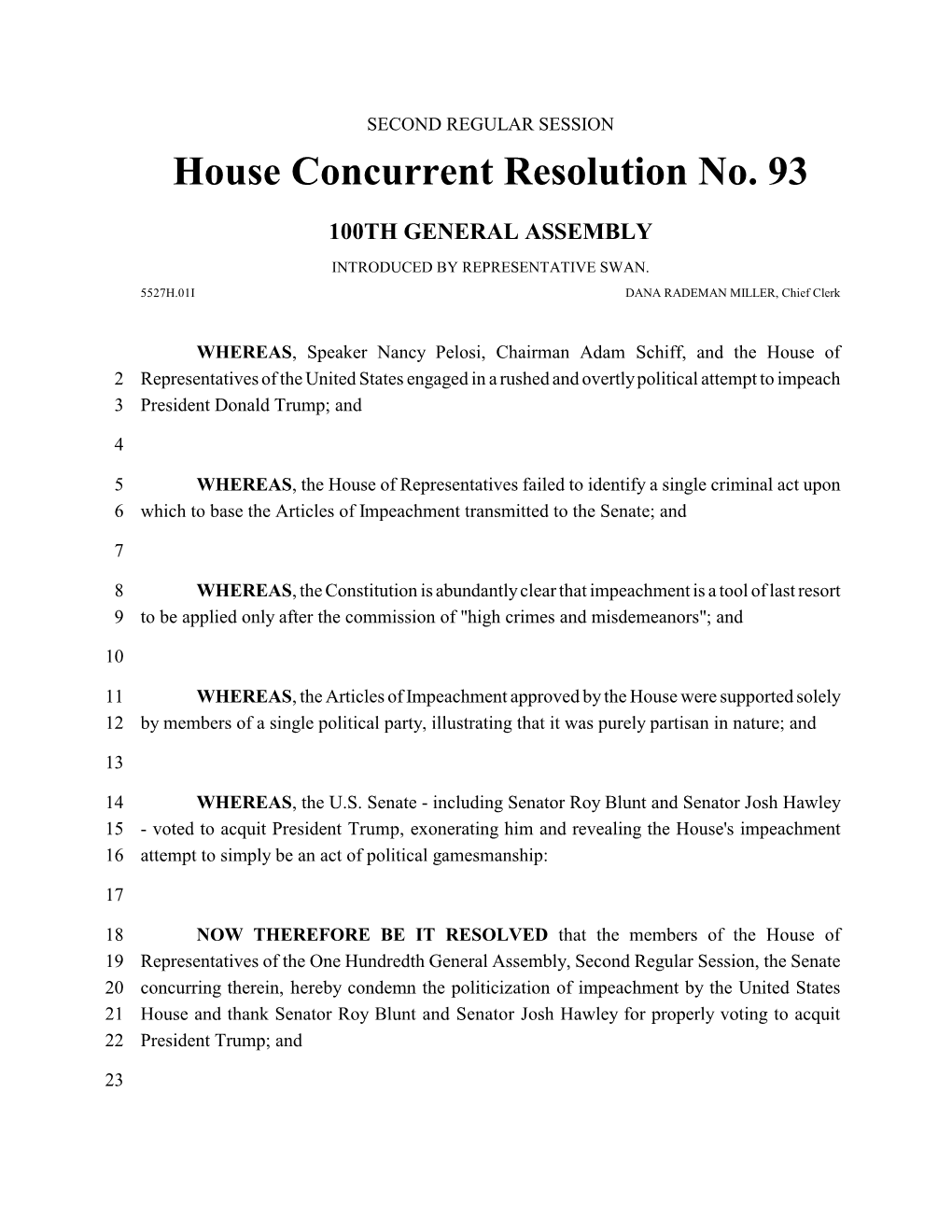 House Concurrent Resolution No. 93