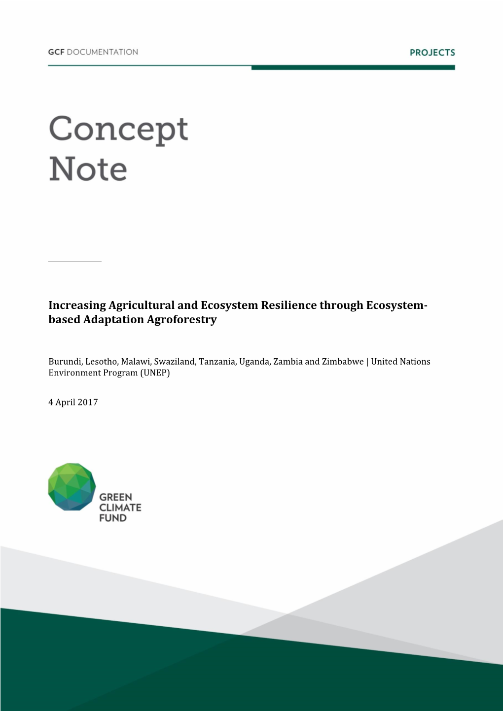 Increasing Agricultural and Ecosystem Resilience Through Ecosystem- Based Adaptation Agroforestry