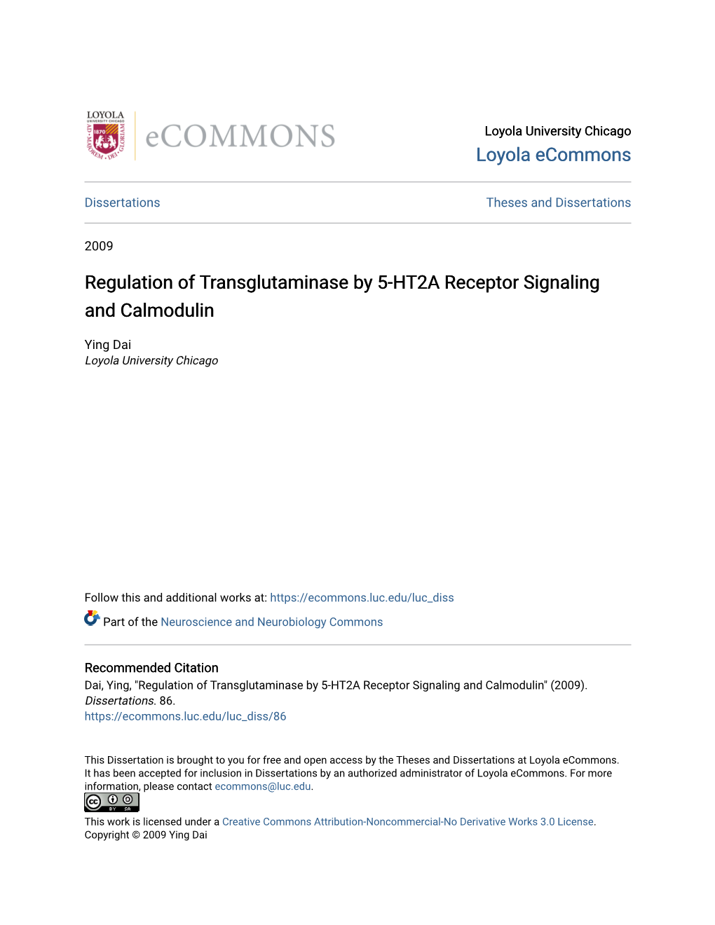 Regulation of Transglutaminase by 5-HT2A Receptor Signaling and Calmodulin
